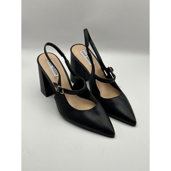 Steve Madden Leather Maegan Pointed Toe Slingback Pump‎ Heels Size 9.5 - Picture 1 of 9